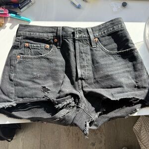Levi's Black Denim 501 Shorts